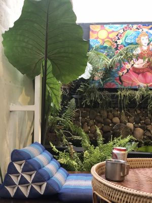 Outside seating   at Free Bird Cafe in Chiang Mai