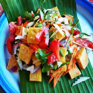 Khai Dao salad at Free Bird Cafe in Chiang Mai