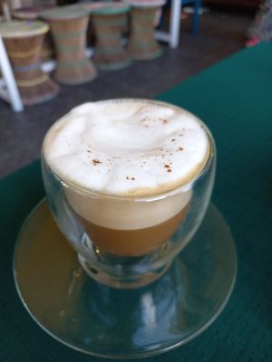 Caramel cappucino at Free Bird Cafe in Chiang Mai