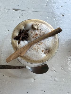 Chai tea latte  #Veganuary at Free Bird Cafe in Chiang Mai