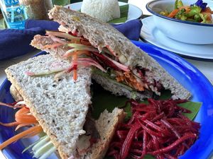 Veg sandwiches  #Veganuary at Free Bird Cafe in Chiang Mai