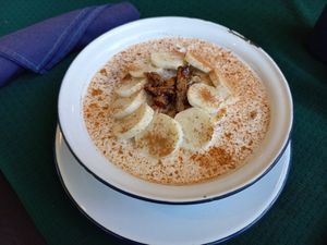 Coconut mylk oats at Free Bird Cafe in Chiang Mai