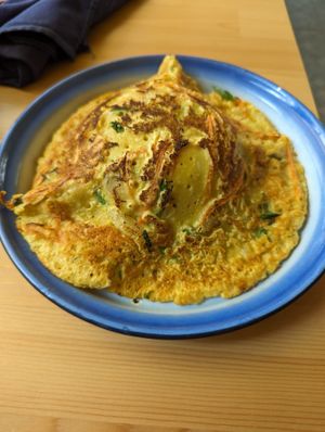 Chickpea flour omelette at Free Bird Cafe in Chiang Mai