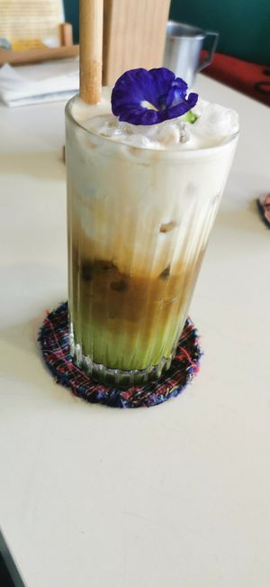 Matcha coffe at Free Bird Cafe in Chiang Mai