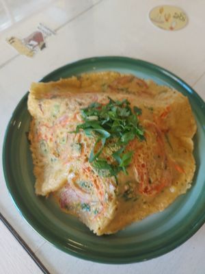 Chickpea omelette at Free Bird Cafe in Chiang Mai