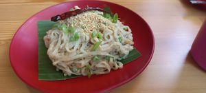 Shan spicy peanut butter noodles at Free Bird Cafe in Chiang Mai