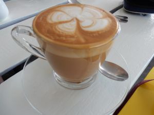 Latte at Free Bird Cafe in Chiang Mai