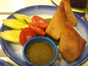 Samosas at Free Bird Cafe in Chiang Mai
