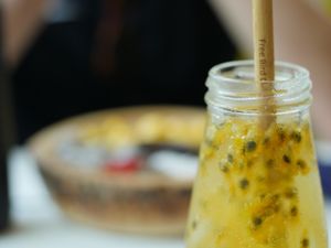 Passion fruit soda at Free Bird Cafe in Chiang Mai