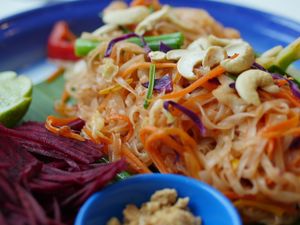 Pad thai  at Free Bird Cafe in Chiang Mai