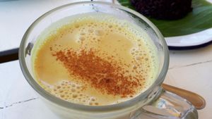 Tumeric Tea at Free Bird Cafe in Chiang Mai