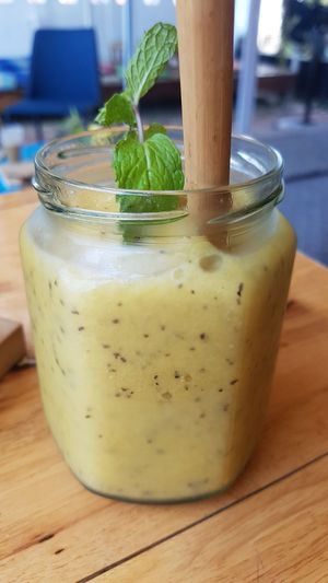 Mango, Passionfruit, Pineapple Smoothie at Free Bird Cafe in Chiang Mai