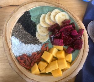 Spirulina  bowl  at Free Bird Cafe in Chiang Mai