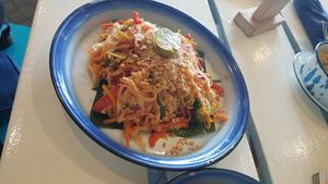 Rainbow pad Thai - good at Free Bird Cafe in Chiang Mai
