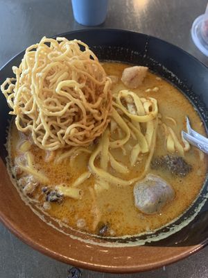 Kao soi  at CMU Vegan - Kinphak Cafe in Chiang Mai