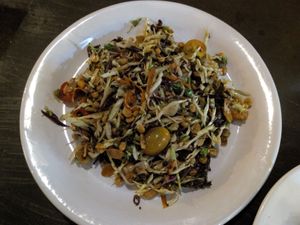 Burmese tea salad at CMU Vegan - Kinphak Cafe in Chiang Mai