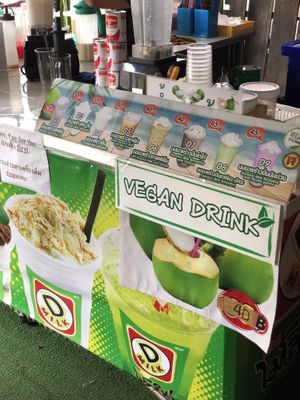 Vegan drinks next to it  at CMU Vegan - Kinphak Cafe in Chiang Mai