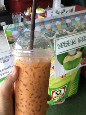 Coconut thai milk tea  at CMU Vegan - Kinphak Cafe in Chiang Mai