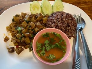 veg pork belly   at CMU Vegan - Kinphak Cafe in Chiang Mai