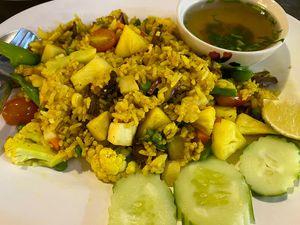pineapple fried rice   at CMU Vegan - Kinphak Cafe in Chiang Mai