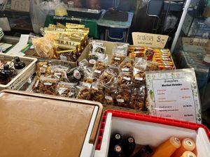 Some snacks and drinks by the till   at CMU Vegan - Kinphak Cafe in Chiang Mai