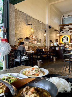 Nice half-outdoor feeling  at CMU Vegan - Kinphak Cafe in Chiang Mai