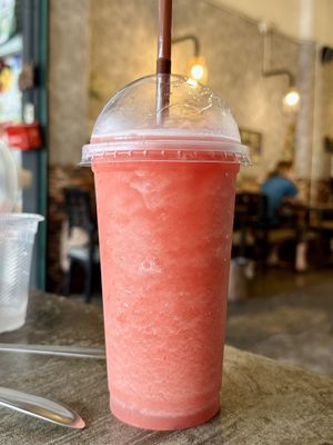 Apple, watermelon, pineapple shake (40 THB)  at CMU Vegan - Kinphak Cafe in Chiang Mai