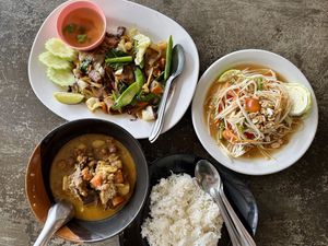 Everything for under 200 baht!   at CMU Vegan - Kinphak Cafe in Chiang Mai