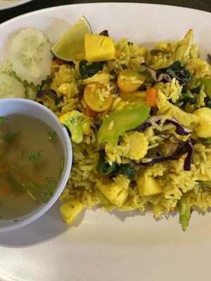 pineapple fried rice  at CMU Vegan - Kinphak Cafe in Chiang Mai