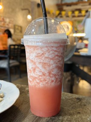 Apple, watermelon, pineapple shake (40 THB)  at CMU Vegan - Kinphak Cafe in Chiang Mai