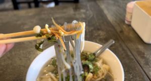 Konjac noodle Tom yum 🤤   at CMU Vegan - Kinphak Cafe in Chiang Mai