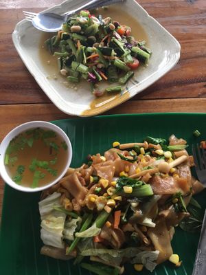 Altogether less than 100 baht at CMU Vegan - Kinphak Cafe in Chiang Mai