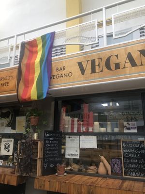 A welcoming front door  at Veganitessen in Sevilla