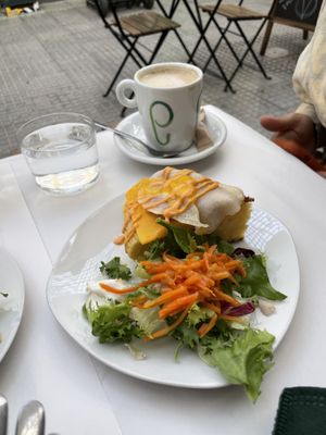 “Bacon and egg” tortilla  #Veganuary at Veganitessen in Sevilla