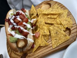 Vegan hotdog  at Veganitessen in Sevilla