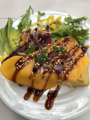 Tortilla with cheese   at Veganitessen in Sevilla