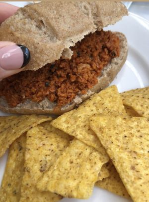 Choripan   at Veganitessen in Sevilla