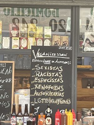 Love this sign   at Veganitessen in Sevilla