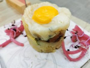 Timbal de patatas at Veganitessen in Sevilla