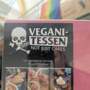 what a cool logo! at Veganitessen in Sevilla