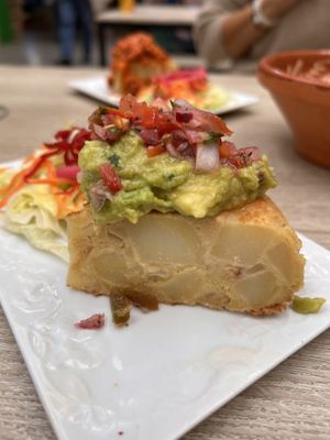 Tortilla with guacamole   at Veganitessen in Sevilla
