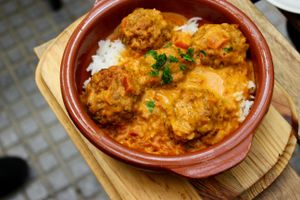 Meatballs! The best part of our meal ! Highly HIGHLY recommend. at Veganitessen in Sevilla