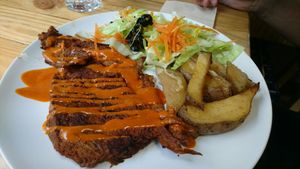 Seitán steak at Veganitessen in Sevilla