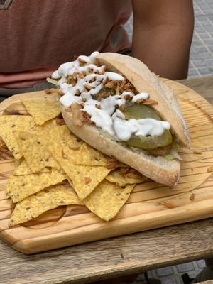 Classic hot dog at Veganitessen in Sevilla