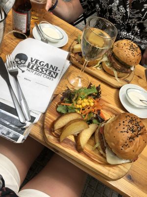 Tex mex and gourmet vegan burger  at Veganitessen in Sevilla