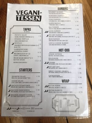 Vegan menu at Veganitessen in Sevilla