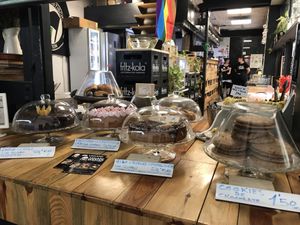Cake selection  at Veganitessen in Sevilla