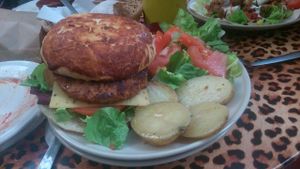 Best American Burguer with vegan cheese and caramelized onion! at Veganitessen in Sevilla