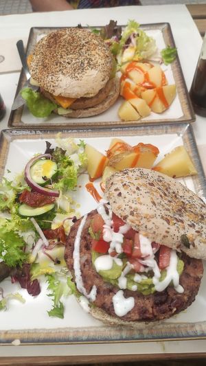 Tex Mex and Monterey burgers at Veganitessen in Sevilla