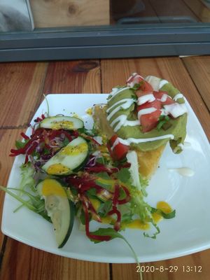 Mextilla, tastes as good as it looks at Veganitessen in Sevilla